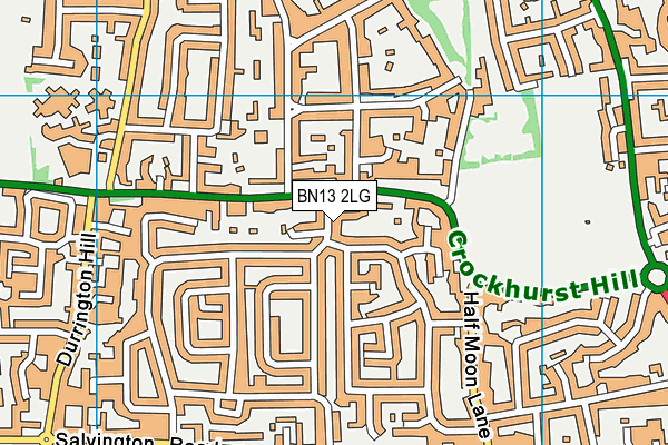 BN13 2LG map - OS VectorMap District (Ordnance Survey)