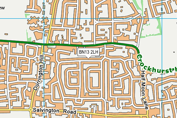 BN13 2LH map - OS VectorMap District (Ordnance Survey)