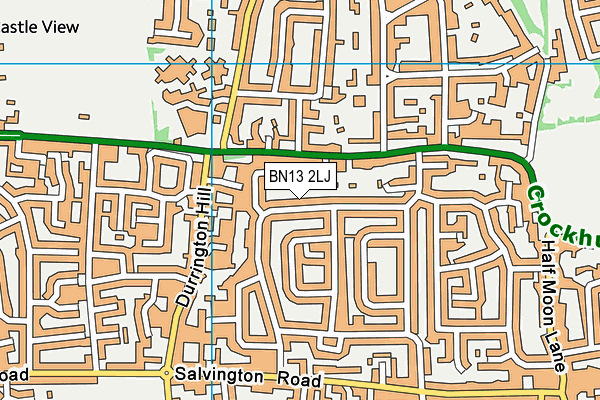 BN13 2LJ map - OS VectorMap District (Ordnance Survey)