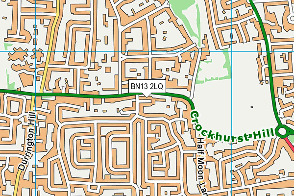 BN13 2LQ map - OS VectorMap District (Ordnance Survey)