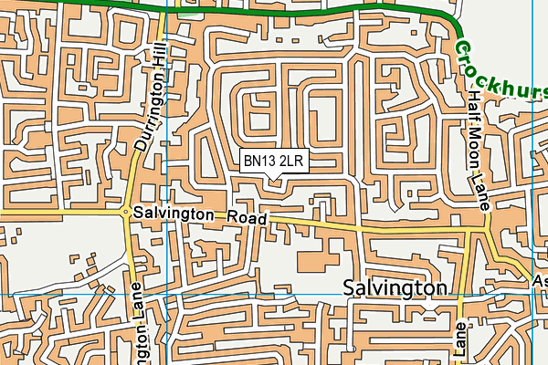 BN13 2LR map - OS VectorMap District (Ordnance Survey)