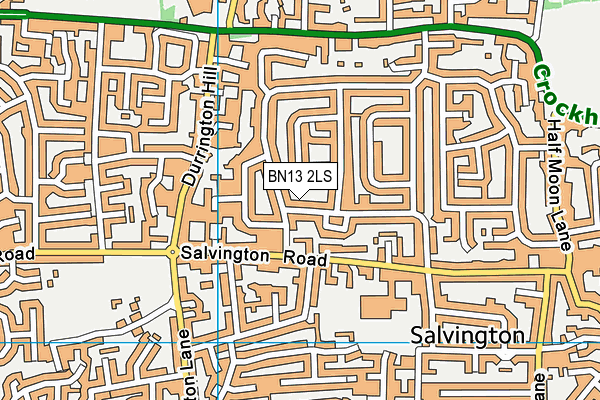 BN13 2LS map - OS VectorMap District (Ordnance Survey)