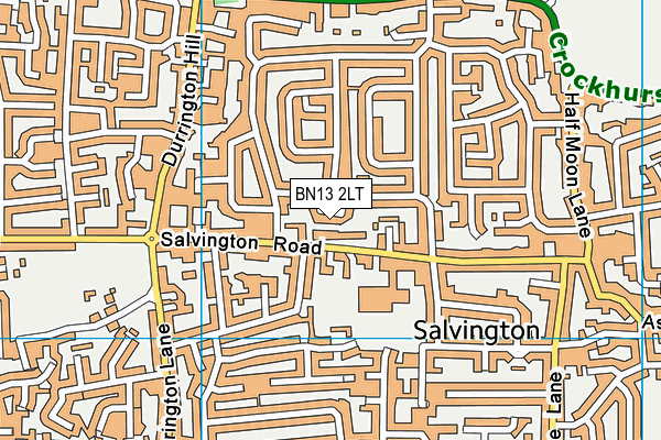 BN13 2LT map - OS VectorMap District (Ordnance Survey)