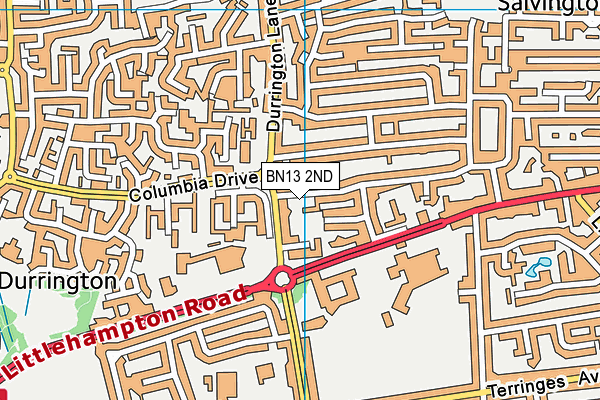 BN13 2ND map - OS VectorMap District (Ordnance Survey)