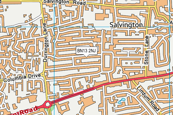 BN13 2NJ map - OS VectorMap District (Ordnance Survey)