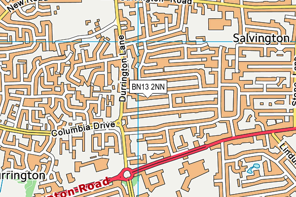 BN13 2NN map - OS VectorMap District (Ordnance Survey)