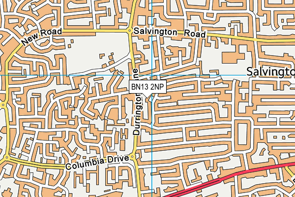 BN13 2NP map - OS VectorMap District (Ordnance Survey)