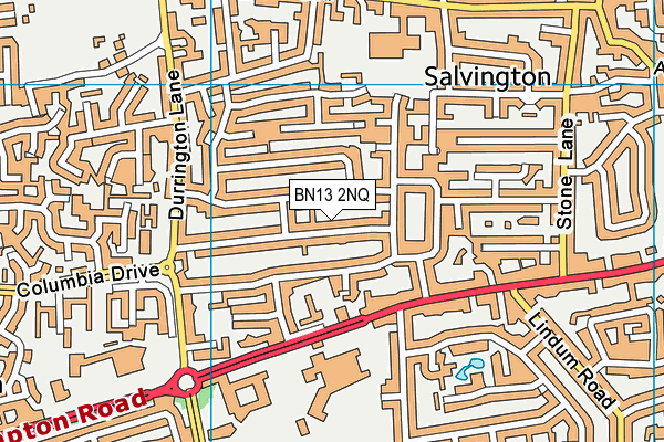 BN13 2NQ map - OS VectorMap District (Ordnance Survey)