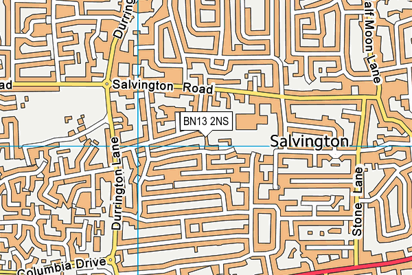 BN13 2NS map - OS VectorMap District (Ordnance Survey)