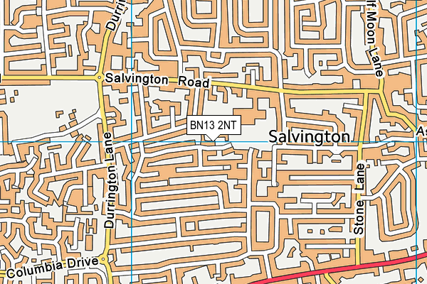 BN13 2NT map - OS VectorMap District (Ordnance Survey)