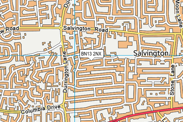 BN13 2NX map - OS VectorMap District (Ordnance Survey)