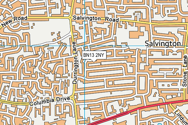 BN13 2NY map - OS VectorMap District (Ordnance Survey)