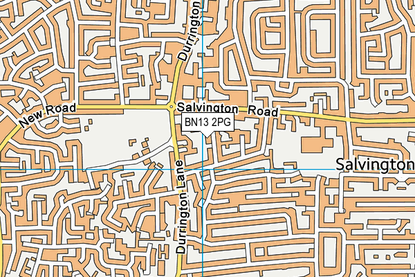 BN13 2PG map - OS VectorMap District (Ordnance Survey)