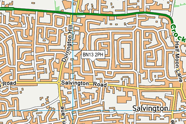 BN13 2PH map - OS VectorMap District (Ordnance Survey)