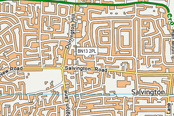BN13 2PL map - OS VectorMap District (Ordnance Survey)