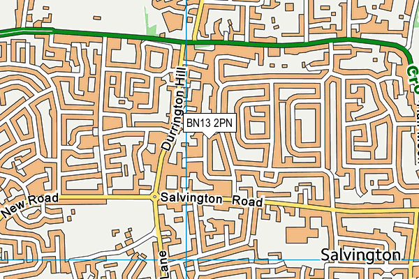 BN13 2PN map - OS VectorMap District (Ordnance Survey)