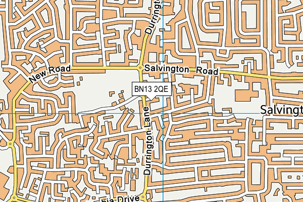 BN13 2QE map - OS VectorMap District (Ordnance Survey)