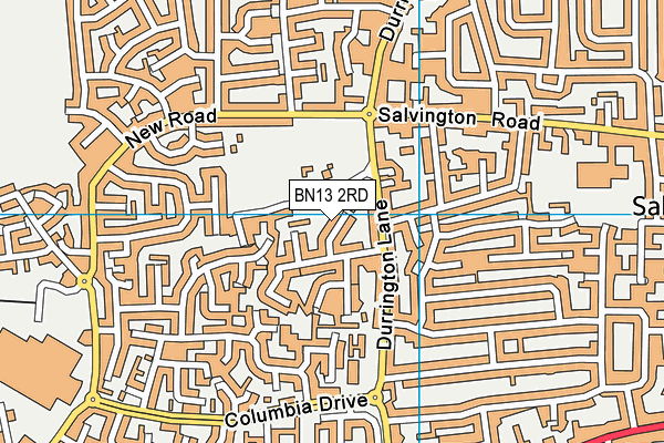 BN13 2RD map - OS VectorMap District (Ordnance Survey)