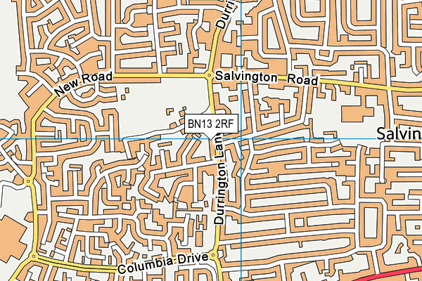 BN13 2RF map - OS VectorMap District (Ordnance Survey)