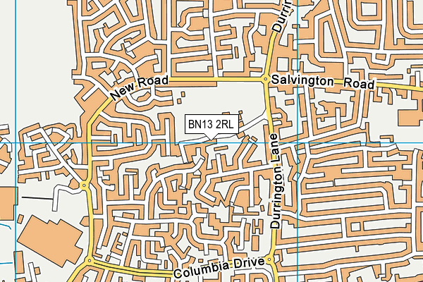 BN13 2RL map - OS VectorMap District (Ordnance Survey)