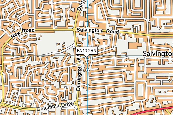 BN13 2RN map - OS VectorMap District (Ordnance Survey)