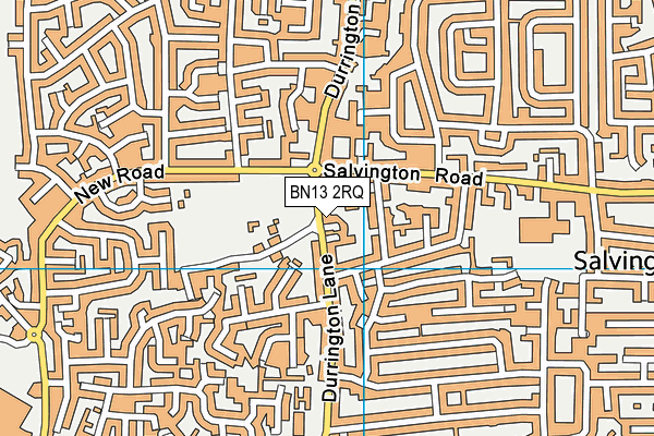 Pond Lane Recreation Ground map (BN13 2RQ) - OS VectorMap District (Ordnance Survey)