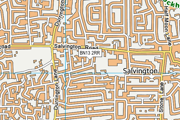 BN13 2RR map - OS VectorMap District (Ordnance Survey)