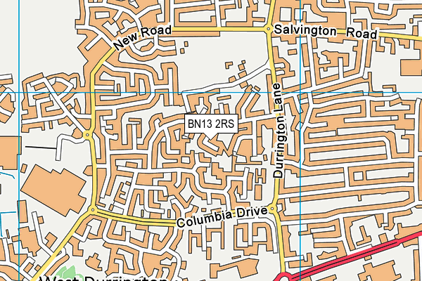 BN13 2RS map - OS VectorMap District (Ordnance Survey)