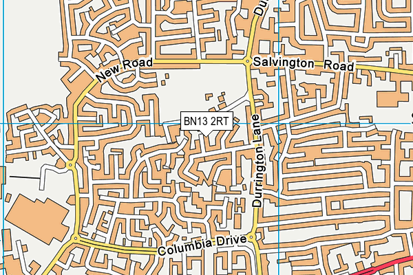 BN13 2RT map - OS VectorMap District (Ordnance Survey)