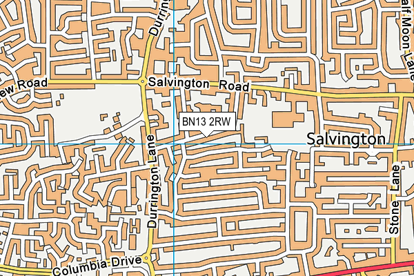 BN13 2RW map - OS VectorMap District (Ordnance Survey)