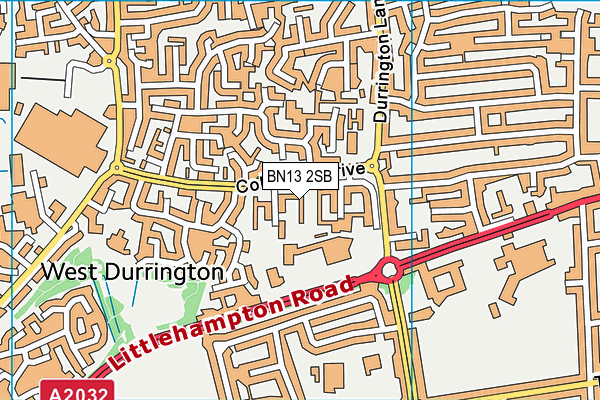 BN13 2SB map - OS VectorMap District (Ordnance Survey)
