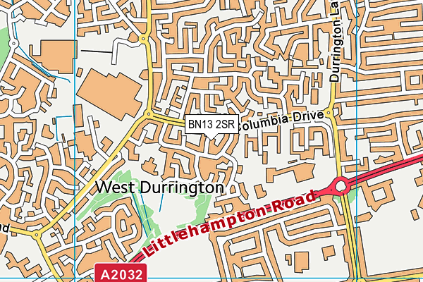 BN13 2SR map - OS VectorMap District (Ordnance Survey)