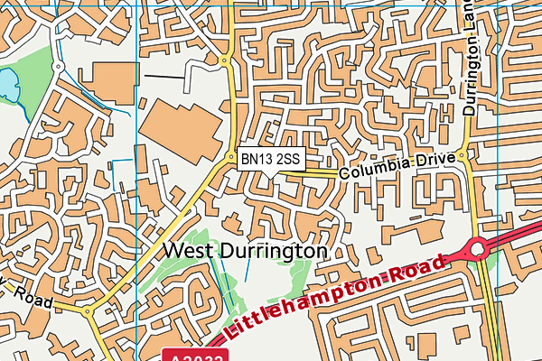 BN13 2SS map - OS VectorMap District (Ordnance Survey)