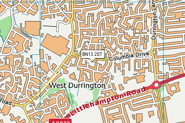 BN13 2ST map - OS VectorMap District (Ordnance Survey)