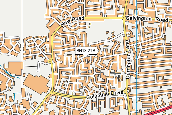 BN13 2TB map - OS VectorMap District (Ordnance Survey)