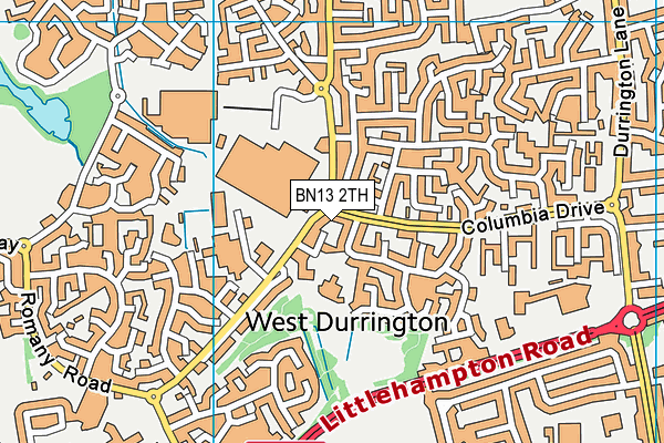 BN13 2TH map - OS VectorMap District (Ordnance Survey)