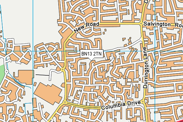 BN13 2TN map - OS VectorMap District (Ordnance Survey)