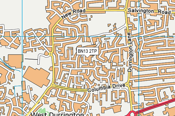BN13 2TP map - OS VectorMap District (Ordnance Survey)