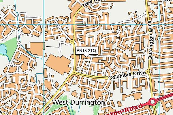 BN13 2TQ map - OS VectorMap District (Ordnance Survey)