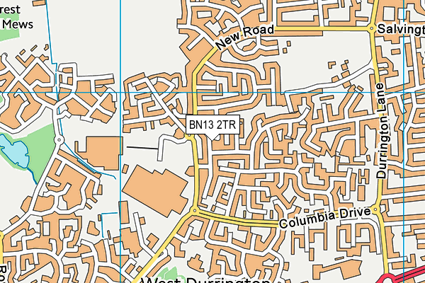 BN13 2TR map - OS VectorMap District (Ordnance Survey)