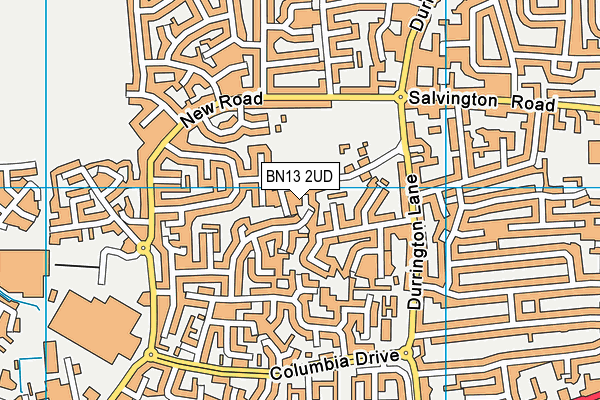BN13 2UD map - OS VectorMap District (Ordnance Survey)