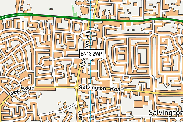 BN13 2WP map - OS VectorMap District (Ordnance Survey)