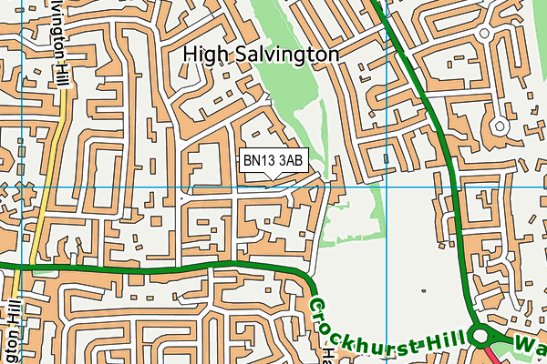 BN13 3AB map - OS VectorMap District (Ordnance Survey)