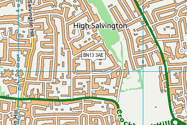 BN13 3AE map - OS VectorMap District (Ordnance Survey)