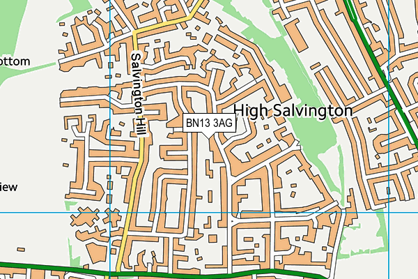 BN13 3AG map - OS VectorMap District (Ordnance Survey)