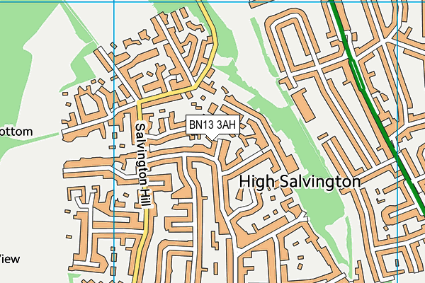 BN13 3AH map - OS VectorMap District (Ordnance Survey)