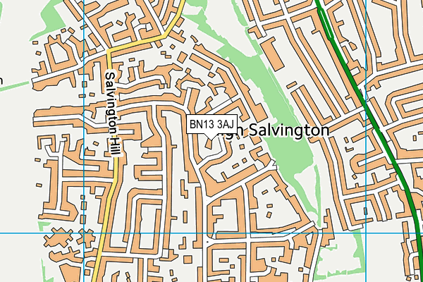 BN13 3AJ map - OS VectorMap District (Ordnance Survey)