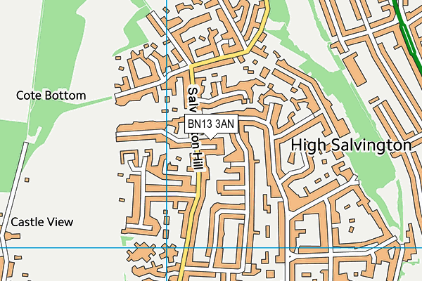 BN13 3AN map - OS VectorMap District (Ordnance Survey)