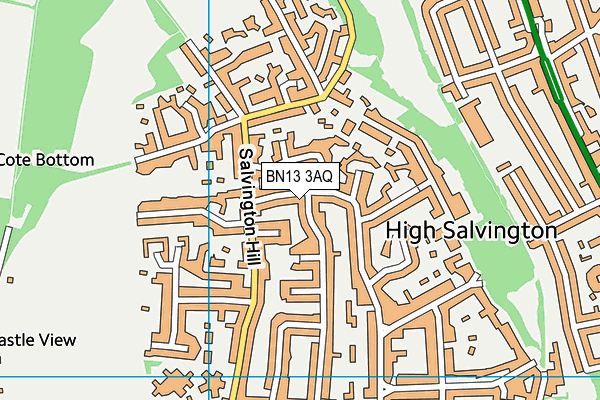 BN13 3AQ map - OS VectorMap District (Ordnance Survey)