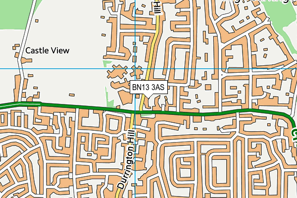 BN13 3AS map - OS VectorMap District (Ordnance Survey)